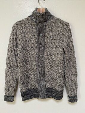 SNS Herning Stark Cardigan Sweater Button Up Basketweave Wool